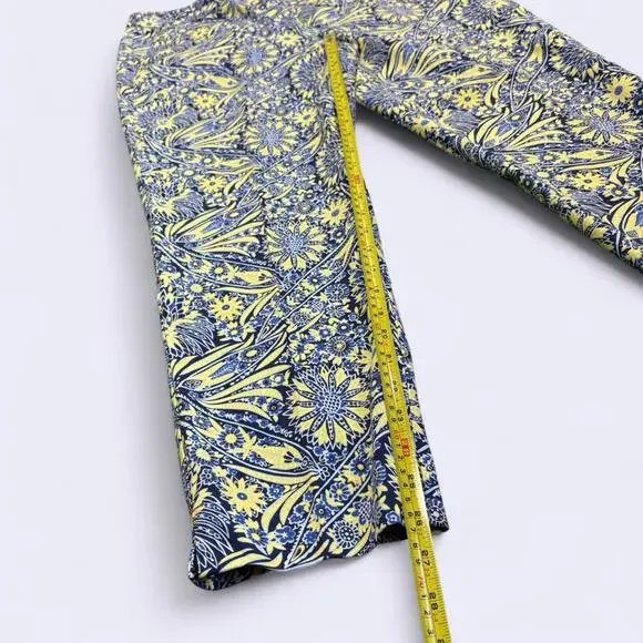 Talbots Womens 14 Slim Ankle Dress Trousers Abstract Floral Paisley Pants Artsy - Picture 2 of 7